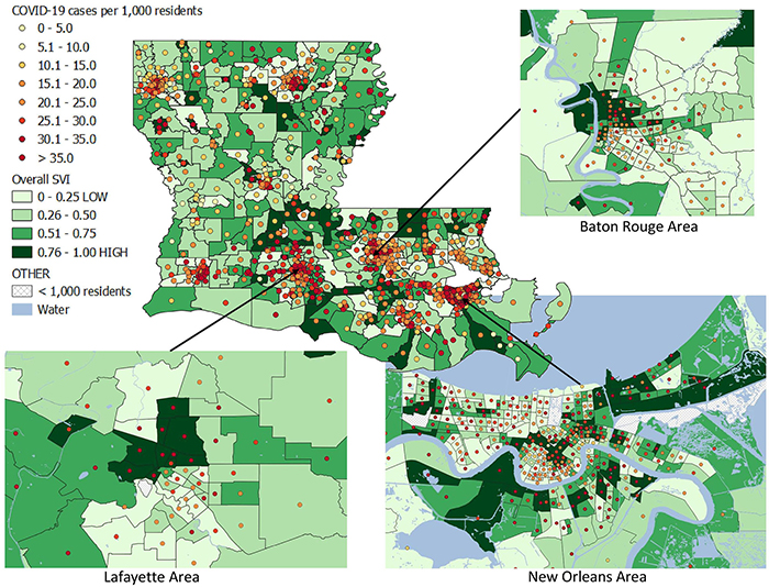 Louisiana SVI census tract map